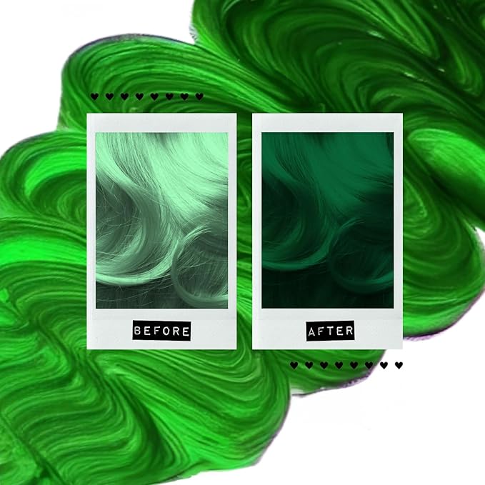 MANIC PANIC Deep Forest Green Color Depositing Conditioner - Love Color Hair Conditioner Keeps Hair Vibrant, Nourished & Refreshed - Formulated with Shea Butter & Quinoa - Forest Nymph Green (8oz)