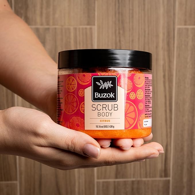 Citrus Body Scrub – Exfoliating Salt Scrub for Body Cleansing & Smoothing – Fresh Citrus Scent – For Shower & Bath Use
