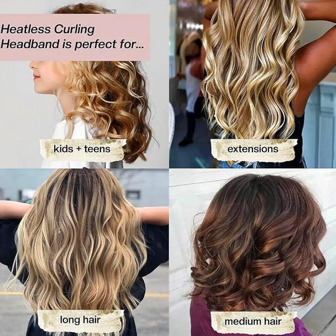 Heatless Hair Curler for Overnight Blowout Curls, No Heat Curl Rods to Sleep In, for Long and Medium Hair (Pink)