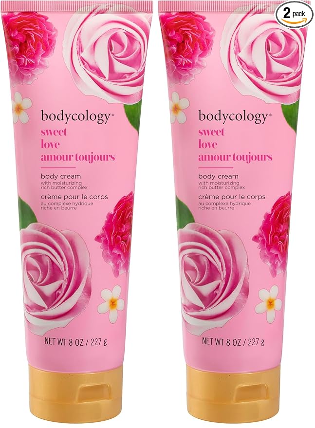 Bodycology Shea Butter Body Cream, Sweet Love, 8 oz (Pack of 2)