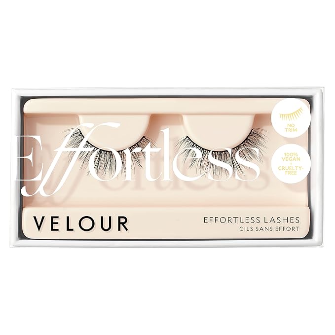 Velour Effortless Lashes, Natural Looking False Eyelashes, Fluffy & Lightweight No Trim Eyelashes, Reusable Fake Lashes For All Eye Shapes, Vegan & Cruelty-Free, Lash Glue not Included (Minimalist)