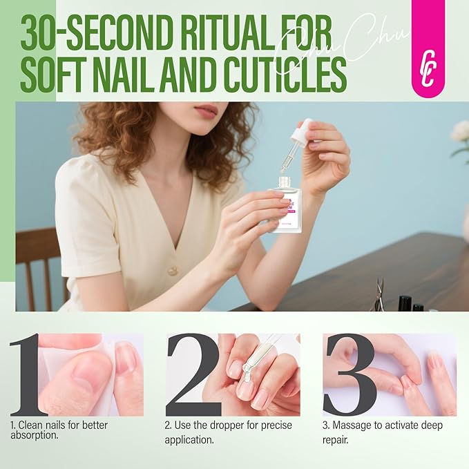 CHUCHU Nail Growth Serum for Summer: 15ML Aloe Vera Organic Nail Oil with Vitamin B & E - Moisturizes Repairs and Promotes Nail Growth - Prevents Dryness Hangnails Non-Greasy