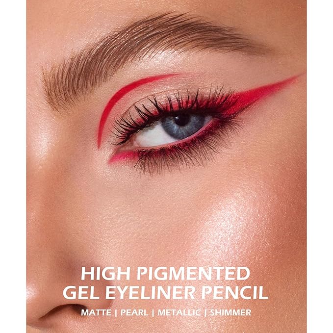 Ownest 6 Colors Eyeliner Gel Pencil, Pearl Metallic Gel Eyeliner Pen, Silky Creamy Eyeliner for Professional Eyes Makeup, High Pigmented Lasting Liner Set, with Two Makeup Pencil Sharpener-Set B