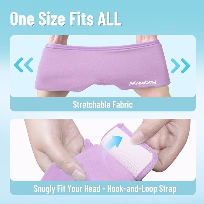 Cooling Eye Mask, Cold Eye Mask for Puffy Eyes, Reusable Ice Eye Masks for Dry Eyes, Relieve Your Migraines and Headaches with Gel Eye Masks Therapy, Long-Lasting Comfort, Purple
