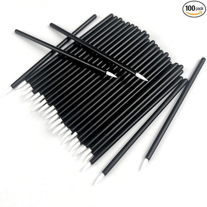 100PCS Black Disposable Eyeliner Brushes, Cosmetic Eye Wands for Eyeliners, Lip Liners, Eye Makeup, Eyelashes, and Detail Painting, Makeup Brush Applicators