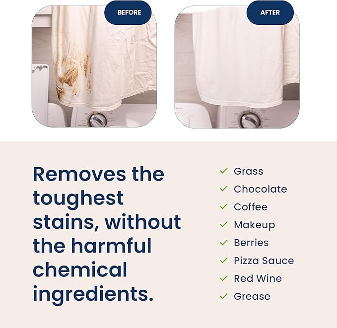 Truly Free Natural Laundry Detergent for Sensitive Skin | Eco Friendly, Plant Based, Baby Clothes Safe | Clean & Easy Powder to Liquid, 3 Detergent Packs + 1 Empty Reusable Jug | Unscented, 150 Loads