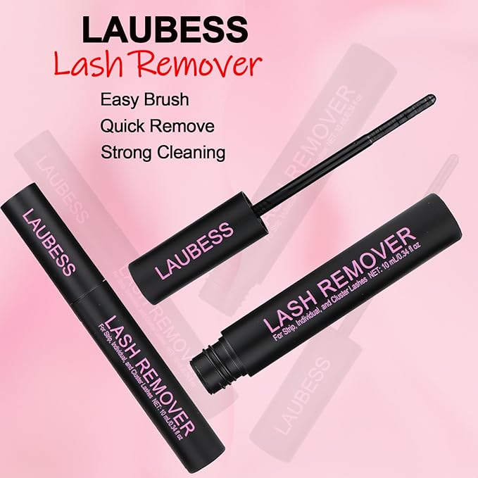 Lash Remover for Lash Extensions LAUBESS 10ml Lash Glue Remover Individual False Lash Cluster Remover DIY Lash Extension Remover Eyelash Glue Remover