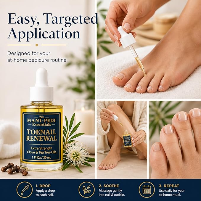 TMPE Toenail Renewal Serum. Extra Strength formula with Natural Power of Clove & Tea Tree Oils. 100% Pure & Natural - 1 Fl Oz