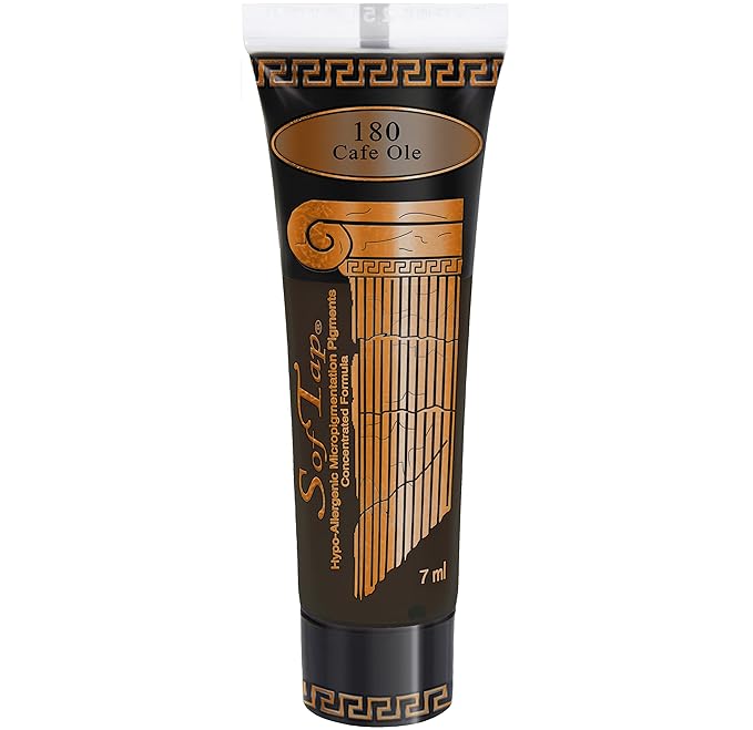 Microblading Ink for Eyebrows and Eyeliner Pigment by SofTap® | Dark Warm Brown PMU Pigment (Cafe Ole) for Nano Brows, Machine & Hand Method | Carbon-Free Inorganic Permanent Makeup Ink