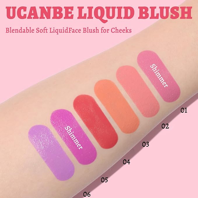 UCANBE Liquid Matte Blush Makeup for Cheeks, Highly Pigmented, Long Lasting, Anti-scratch, Natural-Looking, Daily Use Makeup Blush Suitable for Women Girls(06 Lavender)