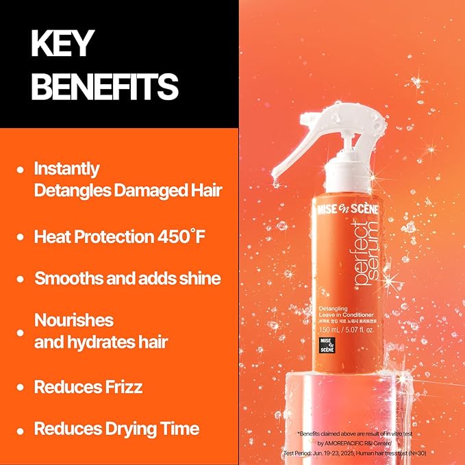 Mise En Scene Hair Mist by Perfect Serum | Non greasy No-Wash Treatment for detangle | Golden Moroccan Argan Oil | Nourishing, Shine | Non Aerosol | Korean Hair Care, Hair Gloss (5.07 Fl. Oz. /150ml)