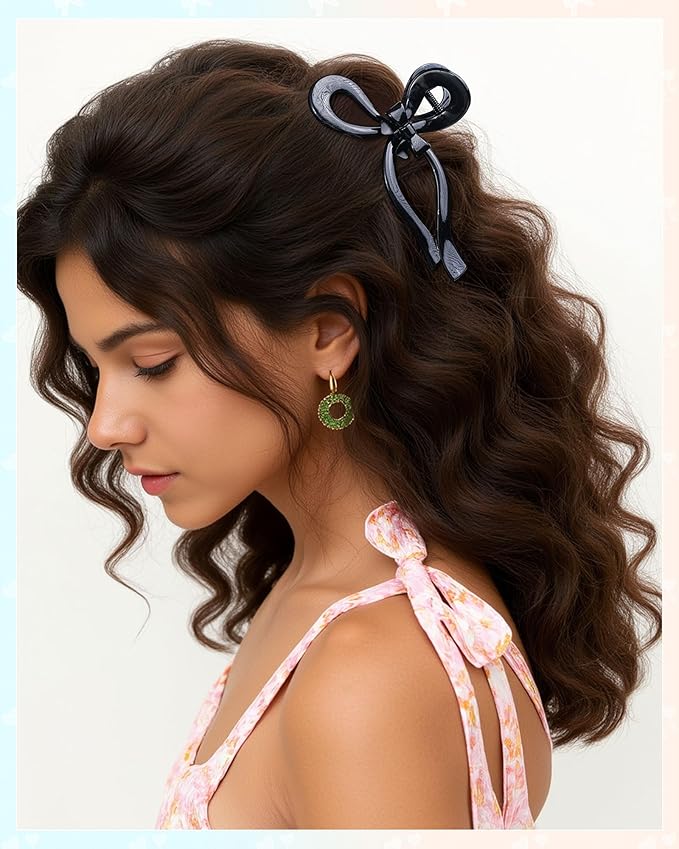 4 PCS Bow Hair Clips for Women Bow Claw Clip 5" Extra Large Hair Claw Clips for Thick and Long Hair Cute Bows Big Clip Mother’s Day Gift for Mom