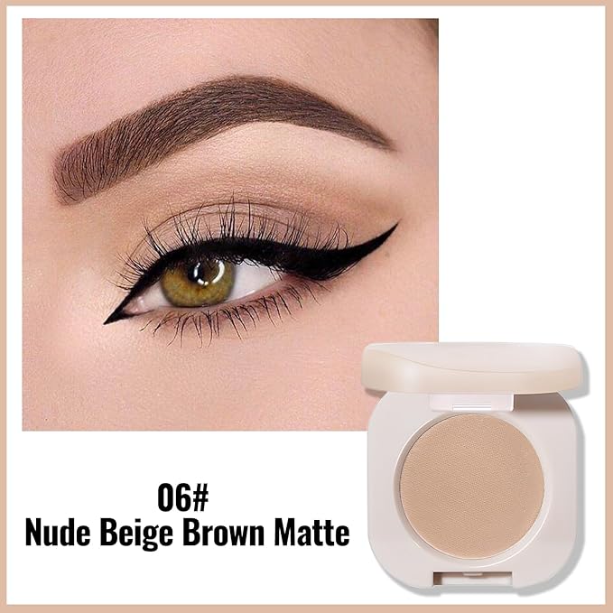 Erinde Nude Beige Brown Matte Single Eye Shadow Palette Makeup for Older Women, Natural Eyeshadow Powder for Blue Green Brown Eyes, High Pigment Blendable Long-Lasting Sombras para Ojos, 06