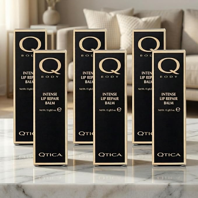 Qtica Intense Lip Repair Balm - Set of 6 by QTICA Beeswax Smooth Creamy Texture Restorative Lip Gel for Dry, Chapped Lips Instant Hydration, Softness