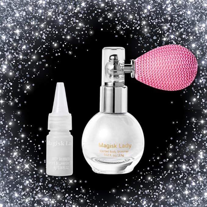 Body Glitter Spray, Hair Glitter Spray, Body Shimmer Powder, Face Glitter Highlighter, Glitter Spray, Body Shimmer Spray for Skin (White)