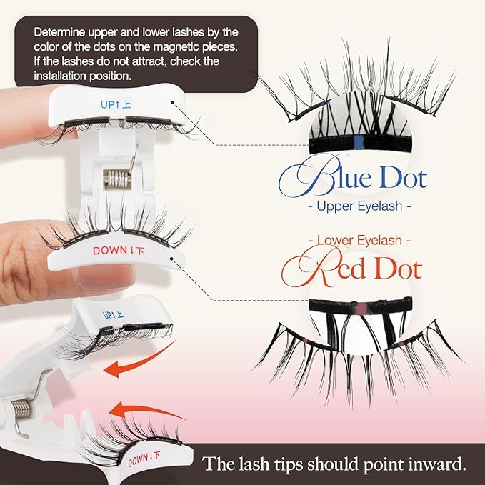 LASHVIEW Upgrade Magnetic Eyelashes with Applicator - Reusable Soft Magnetic Eyelashes for Natural Look - No Glue Needed - Easy to Wear and Remove (A03)