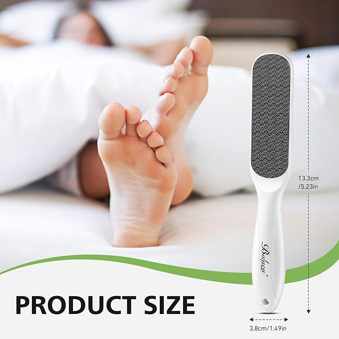 BALUCA Hard Skin Remover Nano Glass Foot File - Foot Callus Remover, Durable Foot Scrubber, Dead Skin Remover, Hygienic Pedicure Tool, Long Lasting Foot Buffer, Soft Smooth Feet, White