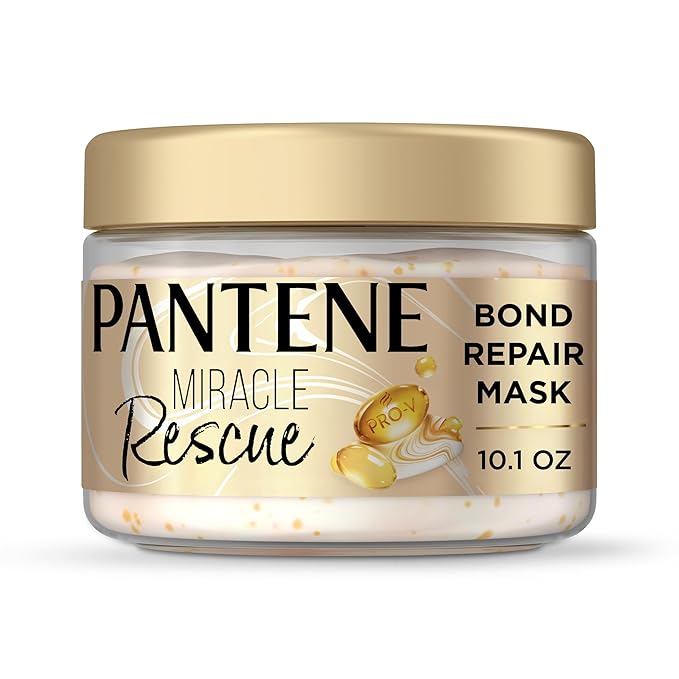 Pantene Miracle Rescue Hair Mask, Intensive Bond Repair with Melting Pro-V Pearls, Melts Away Damage, Builds Bonds, Strengthens Against Damage, Deep Conditioning for Dry Damaged Hair, 10.1 fl oz