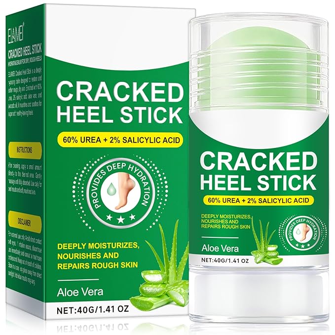 60% Urea Aloe Foot Cream Maximum Strength for Cracked Heels and Dry Skin, Deep Moisturizing Urea Cream, Foot Stick Cracked Heel Repair Cream, Repairing Creams for Heels, Knees, Elbows & Hands 1.41 oz