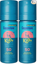 Coppertone Kids Roll On Sunscreen Lotion SPF 50,Tear Free Kids Sunscreen with Blue Color and Zinc Oxide Sun Protection,2.5 Fl Oz Tube,(Pack of 2)