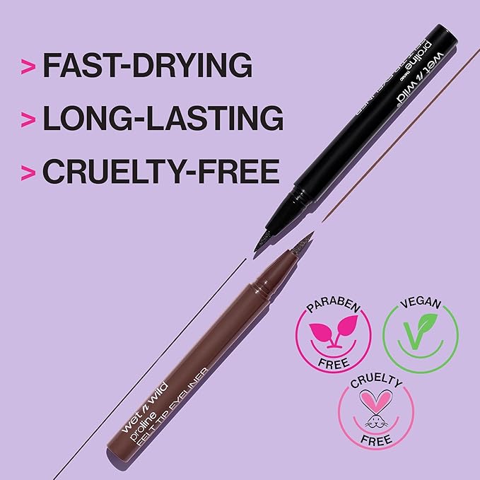 wet n wild MegaLiner Liquid Eyeliner - Dark Brown (Pack of 2)