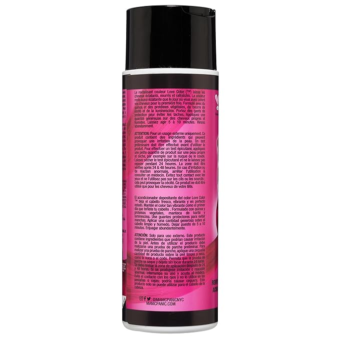 MANIC PANIC Cool Deep Pink Color Depositing Conditioner - Love Color Hair Conditioner Keeps Hair Vibrant, Nourished & Refreshed - Formulated with Shea Butter & Quinoa - Fuschia Fever (8oz)