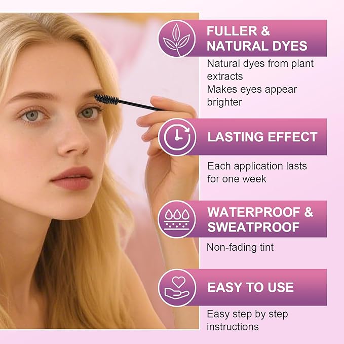 Eyelash & Eyebrow Color Kit, Professional Instant Black Lash & Brow Color Kit, Eye Lash & Eye brow Coloring Set with Natural Bushy Results, Easy to Use & Salon at Home 7ml (Black)