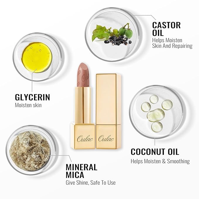 Oulac Burgundy Lipstick for Women with Metallic 3D Shine Lightweight Hydrating Formula, High Impact Lip Color, Full Coverage Lip Makeup, Vegan & Gluten Free, Love Particle(03)
