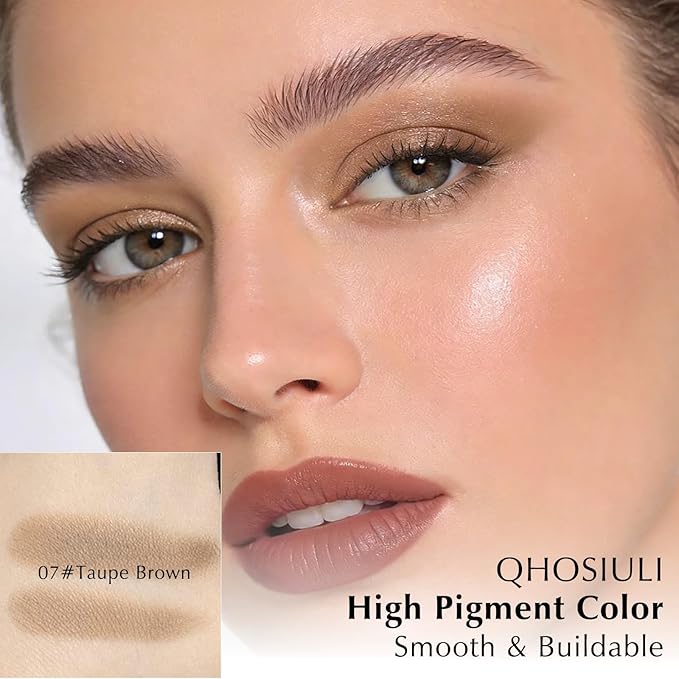 Taupe Brown Matte Eyeshadow Palette, Mini Monochrome Eye Shadow for Older Women, Pigmented Neutral Eyeshadow Powder Compact sombras para ojos, Naturing-Looking Smooth Blendable Color