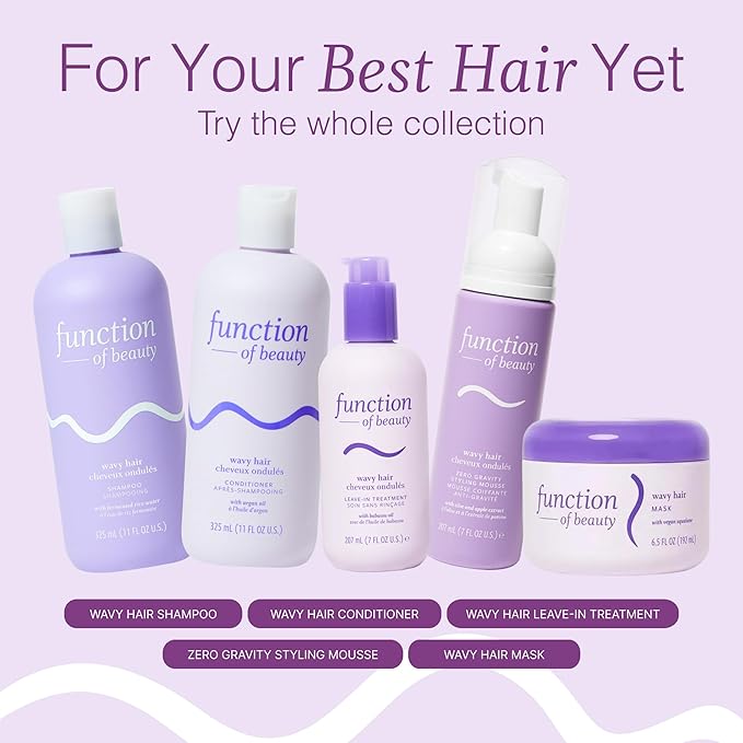 Function of Beauty Wavy Hair Shampoo & Conditioner XL Set - Sulfate-Free Shampoo & Conditioner Duo for Natural Wavy Texture - Lightweight, Anti-Frizz, Strengthening & Hydrating - Hair Care Products