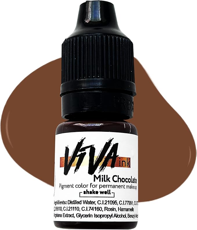 Eyebrow Permanent Makeup Ink Milk Chocolate Long Lasting Permanent Pigment for Microblading Saturated and Natural Colored Ink for Eyebrow Tattoo (0.2 oz)