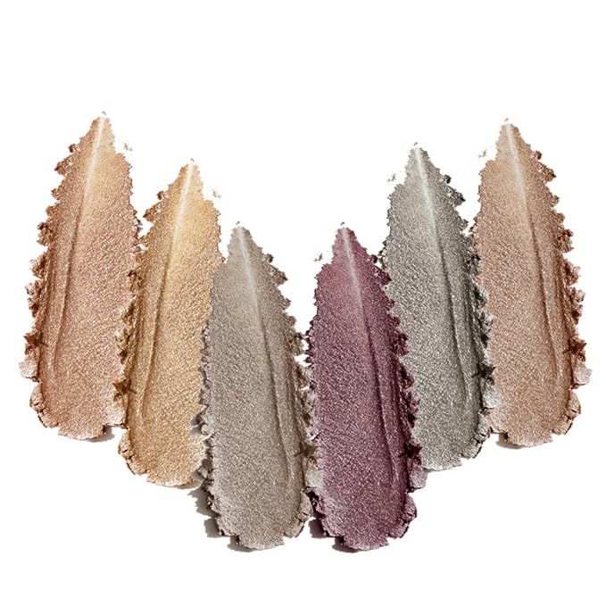 Warm Gold Brown Shimmer Eyeshadow Palette, 6 Color High Pigment Blendable Glitter Eye Shadow Makeup for Older Women, Lightweight Travel Friendly, Suitable for All Eye Shapes Glam Highlight Look 05#