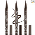 Triple Pack of Vegan-Approved Hypoallergenic Liquid Eyeliner Pens, Tattoo Effect, Quick Dry, Waterproof, Smudgeproof, Long-lasting & Felt Tip Eyeliner pen: Precision Beauty for Women (Dark Brown)