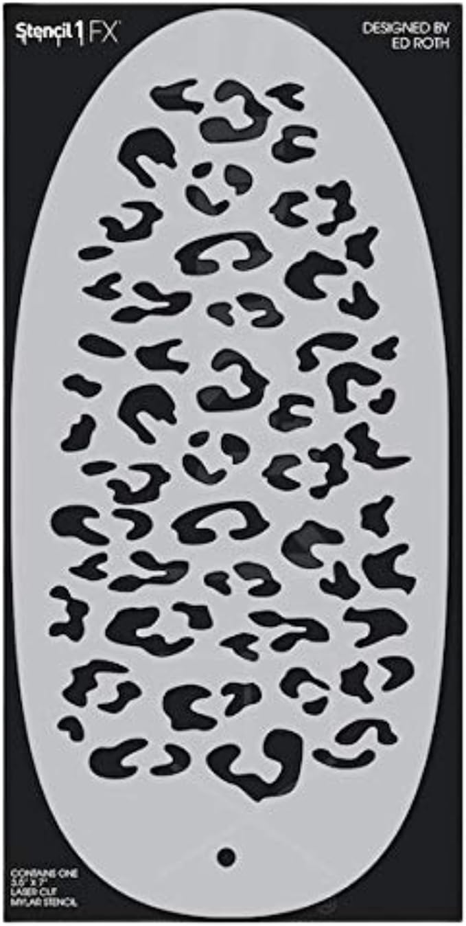 Stencil1FX - Leopard Spots Eye Makeup Stencil for Costumes, Dress Up, Halloween, Cosplay, Face Painting, Raves, Festivals, Parades, Parties
