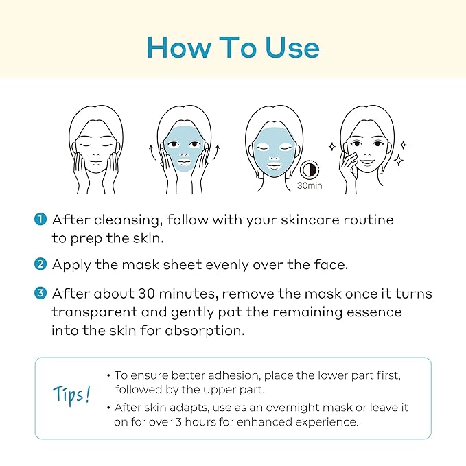 MENTAVITA™ Calming Fresh Hydrogel Mask – Cooling & Soothing Overnight Mask for Heated and Sensitive Skin (32g x 5ea)