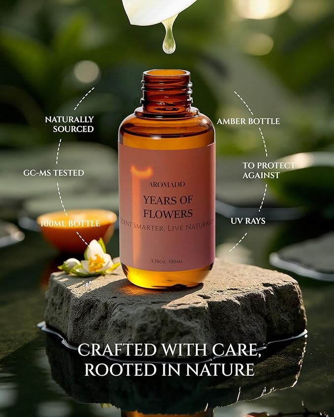 Aromadd Aromadd Years of Flowers Diffuser Oil Inspired by Luxury Hotel Scent, Essential Oils for Waterless Diffuser, Freesia & Osmanthus, Long-Lasting & Natural Home Fragrance - 3.38 fl oz (100 mL)