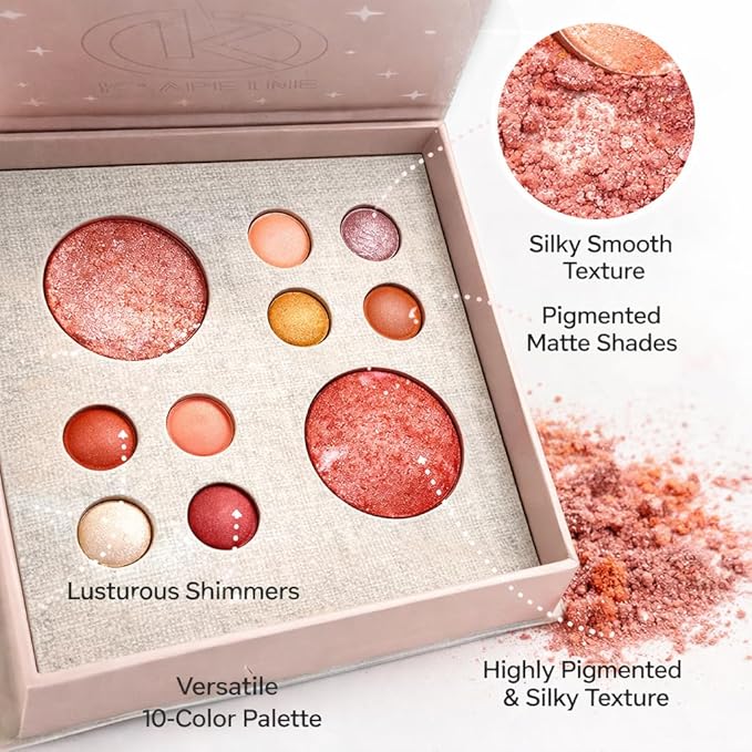 K'APEINE All-in-One Baked Makeup Palette, Eyeshadow, Blush Bronzer Eye Shadow Palette, Neutral Highly Pigmented Shades, Buildable & Blendable, Travel-Size Compact, Full Face Makeup Gift Set for Women