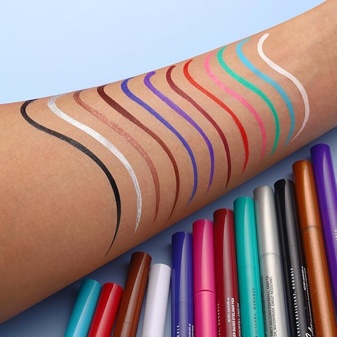 Liquid Eyeliner Pen with Ultra Fine Felt Tip - Matte White, Waterproof, Smudge Proof & Quick Drying for Long Lasting Wear (01#)