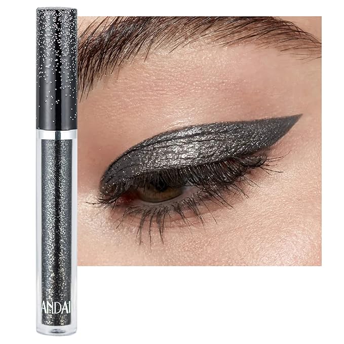 Glitter-Eyeshadows, Liquid Eyeshadows, Long-lasting Metals-Gloss-Sparkling Silver, Gold High-pigmented Colorful Glitter-Eye-Shadows(12#)