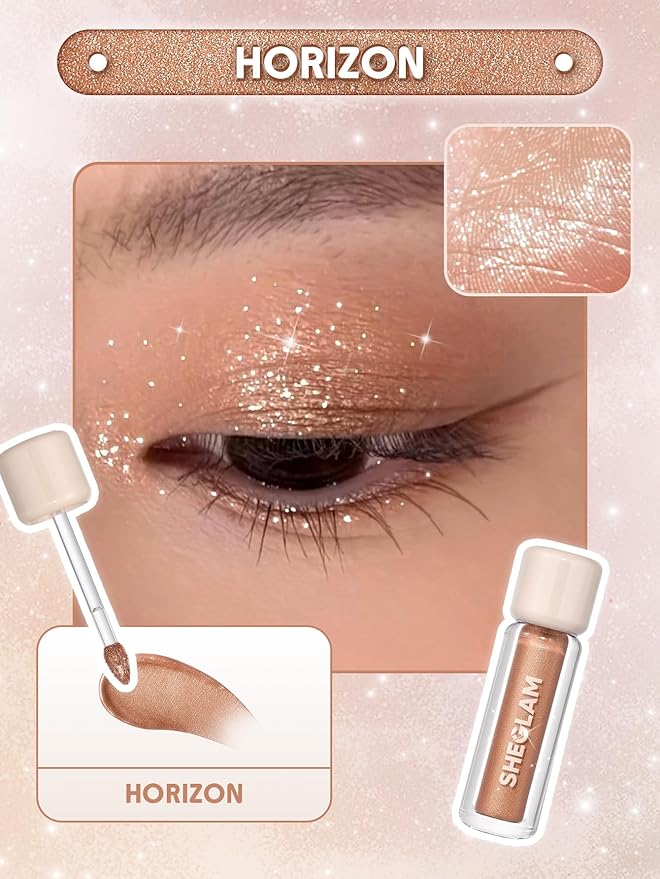SHEGLAM Airglow Eye Tint 16 Hours Long-Lasting Liquid Eyeshadow Shimmer High-Impact Color Single Eyeshadow - Horizon