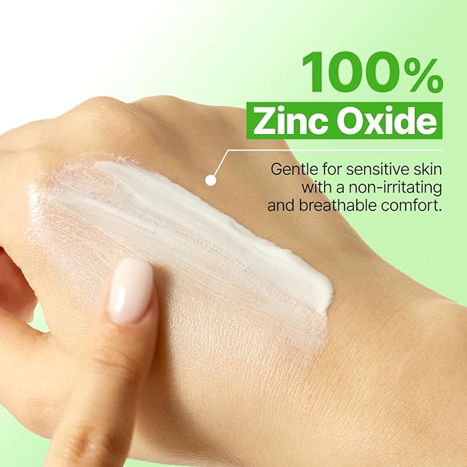 GOODAL Heartleaf Soothing Zinc 100 Mineral Sunscreen SPF 50, Zinc Oxide Korean Face Sunscreen for Sensitive & Acne-Prone Skin, No White Cast, Reef-Friendly, Vegan, Korean Skincare, 1.69 Fl Oz
