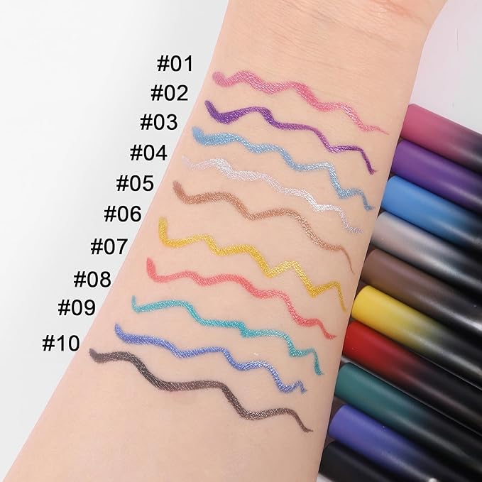 liquid eye liner pencil long lasting chrome ink liquid eyeliner high pigment colored eyeliner Silver