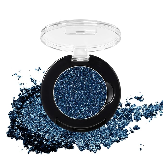 Refillable Eyeshadow Palette - Matte/Glitter/Duo-Chrome Pressed Powder & Cream Formula, Neutral/Shimmer/Smokey Multichrome, Travel-Friendly Iron Pan Refills (Glitter, D62)