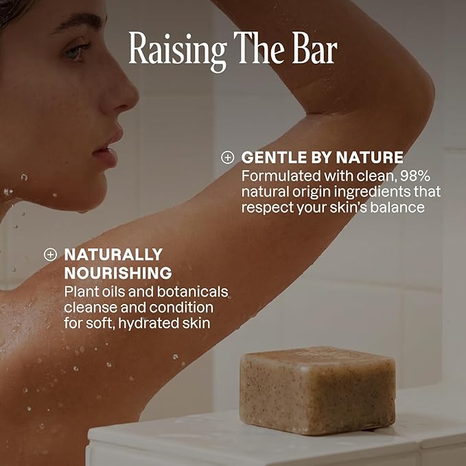 Cliganic Exfoliating Bar Soap – Body Scrub Soap with 98% Natural Ingredients Cleanses, Smooths & Revitalizes Skin, Moisturizing Soap Bar - Cypress Neroli (2 Pack)