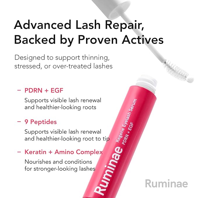 Advanced Lash Repair Serum for Damaged or Extension-Weakened Lashes | PDRN & EGF Recovery Formula with Keratin, Peptides & Amino Acids | Prostaglandin-Free, Korean Lash Serum (0.3 fl oz)