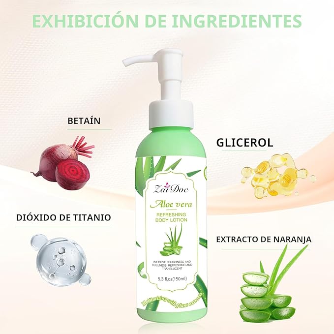 Body Lotion, 24hr Moisturizing & Deep Hydration, Absorbs Instantly Moisturizer for All Skin Types, 5.3 fl oz (1 Pack, Aloe Vera)