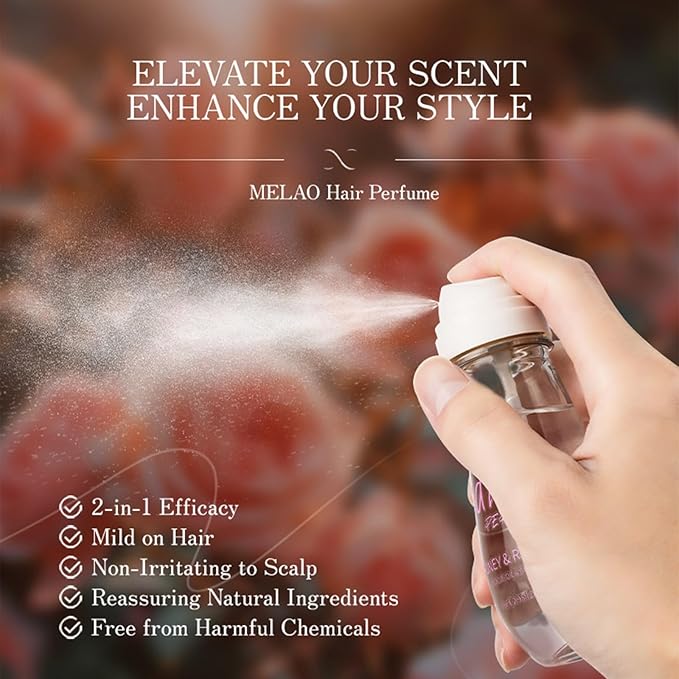 Hair Perfume,Honey & Rose Hair Perfume with Jojoba Oil & Argan Oil for Dry Damaged Hair,Nourish Hair and Shine,Reduce Split Ends and Fight Frizz,Hair Perfume for Women Long Lasting / 2.98 Fl.Oz