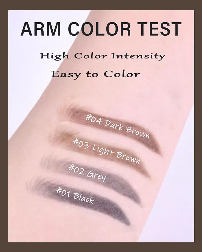 3 Pcs Waterproof Eye Brow Pencil Set for Women Dark Brown,Retractable Professional Eyebrow Pencil with Brows Brush&Razor,Ultra Fine Brow Micro Long Lasting Tinted Gel Pen Shaping&Filling Eye Makeup-04