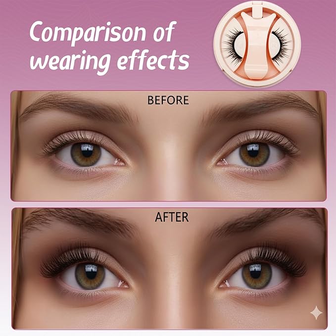 Magnetic Eyelashes,Magnetic Eyelashes with Applicator,No Glue Needed Soft Lashes Kit,Reusable False Lashes Natural Look and Waterproof(L02)