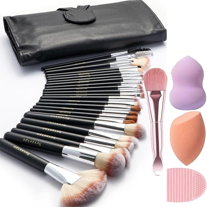 Makeup Brushes, Quality Make Up Brushes 28Pcs Makeup Brushes Set Professional, Beginner Make-up Sets With Case, Soft Brush Kits Sponges Masks Spatula,Travel-Friendly Women Girls Gift Sets